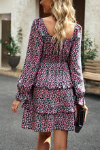 Load image into Gallery viewer, Devine Smocked Flounce Sleeve Ruffled Dress