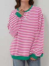 Load image into Gallery viewer, Lovelet Contrast Striped Long Sleeve Sweatshirt