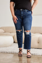 Load image into Gallery viewer, RFM Crop Dylan Tummy Control Distressed High Waist Raw Hem Jeans