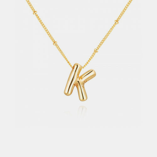 Gold-Plated Letter Pendant Necklace