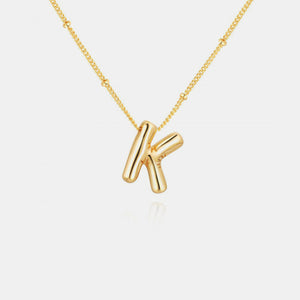 Gold-Plated Letter Pendant Necklace