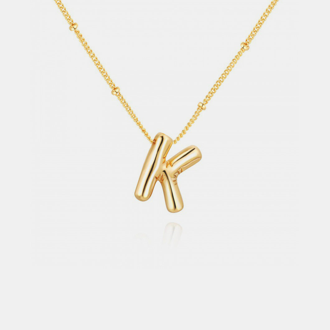 Gold-Plated Letter Pendant Necklace