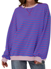 Load image into Gallery viewer, Lovelet Contrast Striped Long Sleeve Sweatshirt