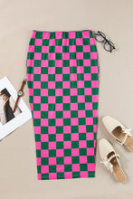 Load image into Gallery viewer, Split Checkered Midi Skirt (2 Colors)