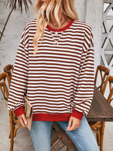 Load image into Gallery viewer, Lovelet Contrast Striped Long Sleeve Sweatshirt