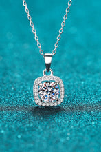 Load image into Gallery viewer, Moissanite Square Pendant Chain Necklace