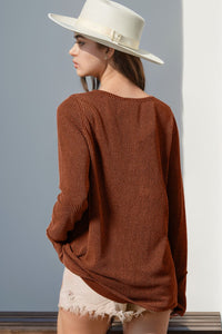 Thumbhole Long Sleeve Henley Top (8 Colors)