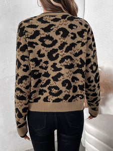 Tie Front Leopard Cardigan