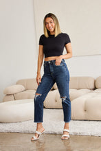 Load image into Gallery viewer, RFM Crop Dylan Tummy Control Distressed High Waist Raw Hem Jeans