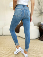 Load image into Gallery viewer, Judy Blue Mid Rise Destroy &amp; Cuff Skinny Jeans