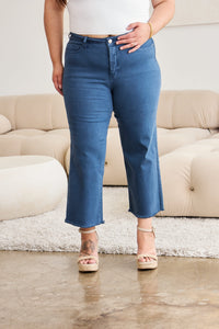 RFM Crop Chloe Tummy Control High Waist Raw Hem Jeans