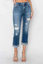 Load image into Gallery viewer, RISEN Full Size Cuffed Ankle Distressed Straight Jeans