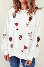 Load image into Gallery viewer, Sequin Round Neck Long Sleeve Sweatshirt