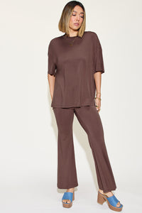 Bamboo T-Shirt and Flare Pants Set (4 Colors)