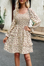 Load image into Gallery viewer, Devine Smocked Flounce Sleeve Ruffled Dress