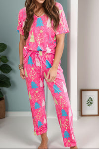 Pink Christmas Pajama Set