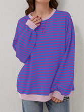 Load image into Gallery viewer, Lovelet Contrast Striped Long Sleeve Sweatshirt