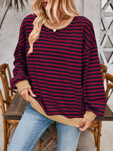 Load image into Gallery viewer, Lovelet Contrast Striped Long Sleeve Sweatshirt