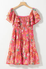 Load image into Gallery viewer, Ruffled Printed Square Neck Dress