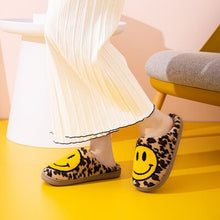 Load image into Gallery viewer, Melody Smiley Face Leopard Slippers