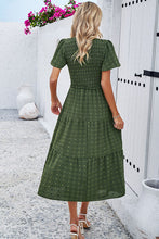 Load image into Gallery viewer, Swiss Dot Short Sleeve Smocked Dress