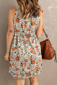 Printed Button Down Sleeveless Magic Dress (3 Colors)