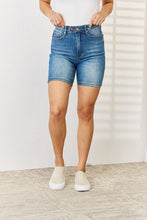 Load image into Gallery viewer, Judy Blue Tummy Control Double Button Bermuda Denim Shorts