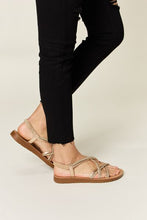 Load image into Gallery viewer, Forever Link Rhinestone Crisscross Flat Sandals