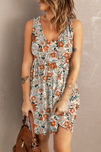 Printed Button Down Sleeveless Magic Dress (3 Colors)