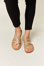 Load image into Gallery viewer, Forever Link Rhinestone Crisscross Flat Sandals