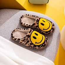 Load image into Gallery viewer, Melody Smiley Face Leopard Slippers