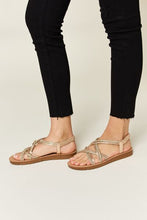 Load image into Gallery viewer, Forever Link Rhinestone Crisscross Flat Sandals