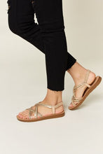 Load image into Gallery viewer, Forever Link Rhinestone Crisscross Flat Sandals