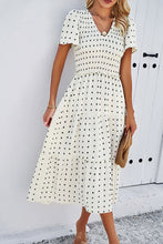 Load image into Gallery viewer, Swiss Dot Short Sleeve Smocked Dress