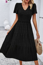 Load image into Gallery viewer, Swiss Dot Short Sleeve Smocked Dress