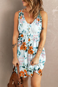 Printed Button Down Sleeveless Magic Dress (3 Colors)