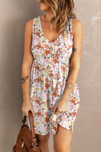 Printed Button Down Sleeveless Magic Dress (3 Colors)